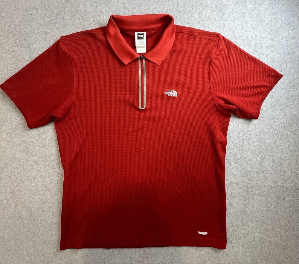 The North Face 1/4-Zip T-Shirt Mens M Red Comfort Active Dry Outdoor Performance